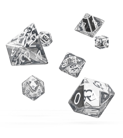 Translucent Clear - Polyhedral Rollespils Terning Sæt - Oakie Doakie Dice 